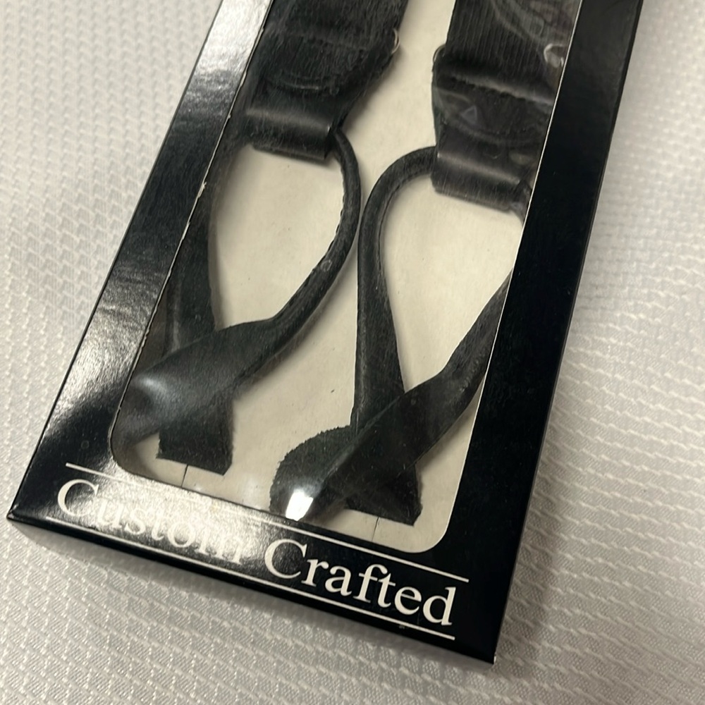 Y-BACK SUSPENDERS: 1” wide with button clips.